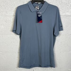 Reebok Men's Short Sleeve Performance Training Polo Shirt - Vintage Blue Small